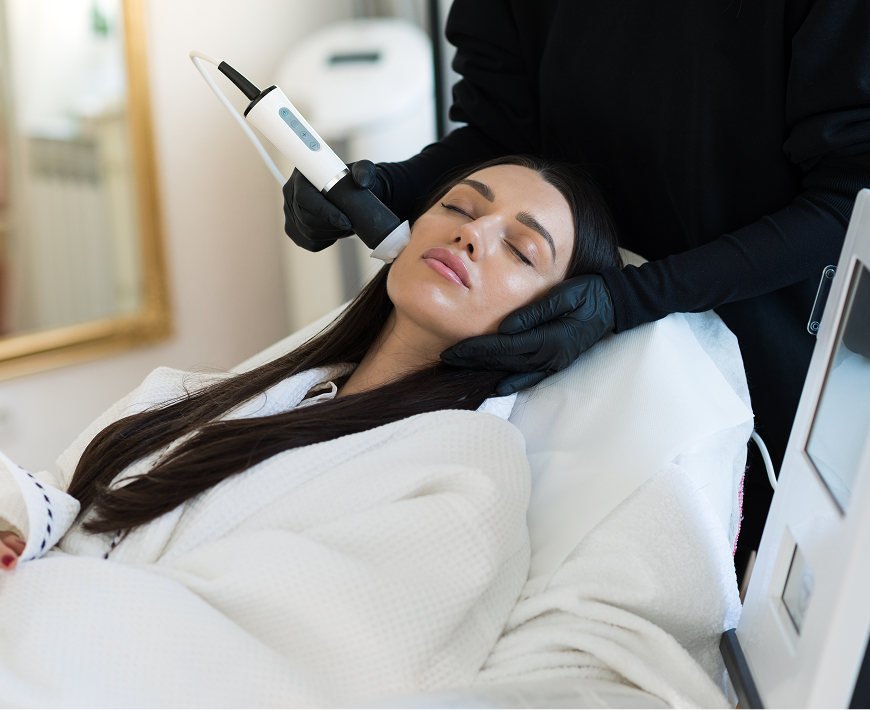 Woman receiving beauty treatment